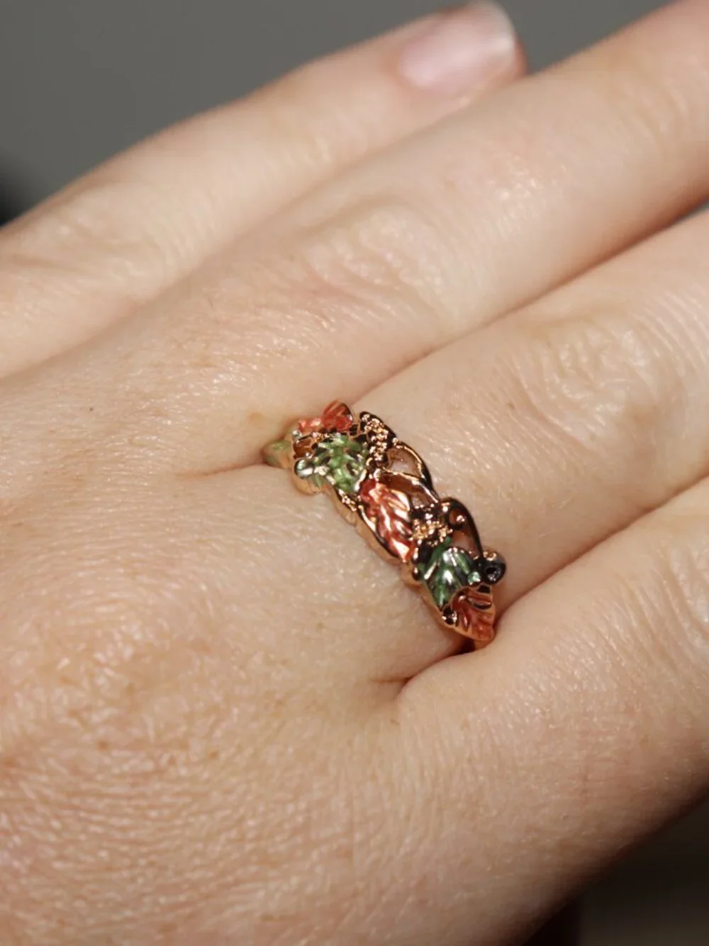 ✨ NWOT Vintage Leaf & Floral Statement Ring • Size 9.5 ✨